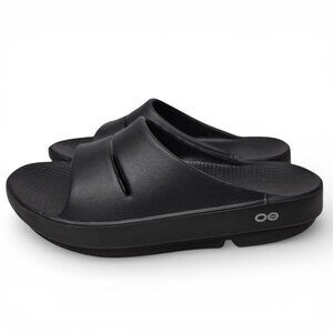 Oofos Ooahh Slide Sandals Women Black Comfy Loungewear W8